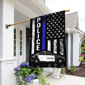 America Police Flag B;ack And White Police Car LNT101F