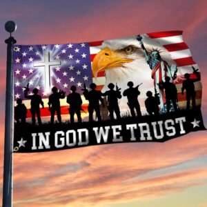 In God We Trust, Christian Cross, Thank You Veterans, American Eagle Flag TPT120GF