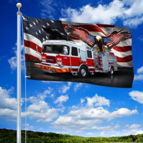 Fire Engine, Firefighter American Flag THN3712GFv5