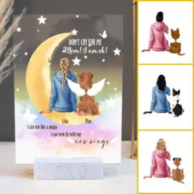 Personalized Acrylic Sign Dog In Heaven Don't Cry For Me Mom BNN92ASCT