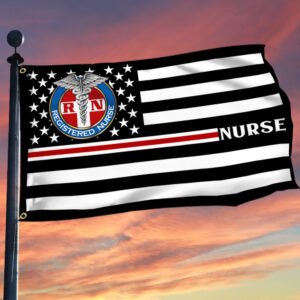 Nurse Flag Thin Red Line Nurse Grommet Flag QTR97GF
