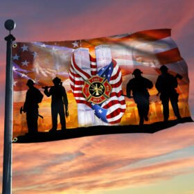 911 Patriot Day 343 Firefighters Grommet Flag September 11 Attacks Never Forget 9/11 TQN126GF