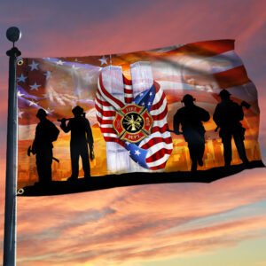 911 Patriot Day 343 Firefighters Grommet Flag September 11 Attacks Never Forget 9/11 TQN126GF