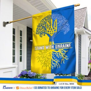 Stand With Ukraine Ukrainian Flag QTR95F