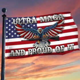 Ultra MAGA and Proud Of It 2nd Amendment Grommet Flag TQN148GF