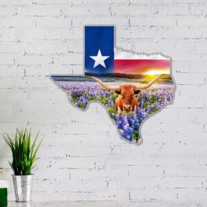 Texas Hanging Metal Sign Bright Star LNT167MS