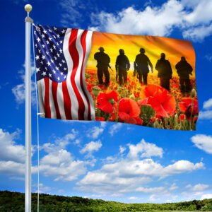 American Veteran Grommet Flag Poppy Memory LNT117GF