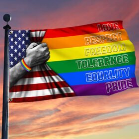 LGBT Grommet Flag Love Respect Freedom Tollerance Equality Pride BNN134GF