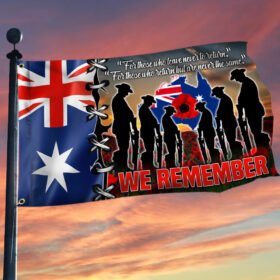 Veteran Australia We Remember Red Poppy Flowers Anzac Day Grommet Flag MLN152GF