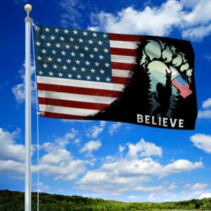 Bigfoot Flag Believe Bigfoot American Flag QTR138GF