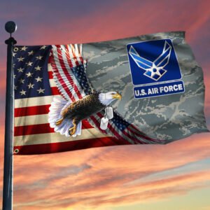 US Air Force Flag American Eagle Air Force Veteran Grommet Flag QTR64GFv2