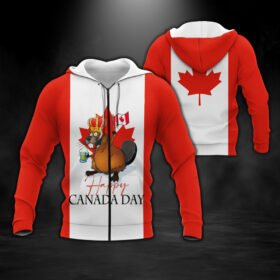 Happy Canada Day Hoodie. Canada's Birthday Hoodie.  Dominion Day Hoodie Funny  Beaver Hoodie LNT144ZH