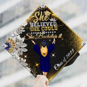 Happy Graduation Girl, Class Of 2022, She Bachelor It Graduation Cap TPT31GCv1