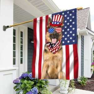 German Shepherd, Happy 4th of July, Independence Day American Flag TPT81F