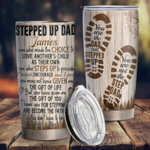 Personalized To My Stepped Up Dad, Thank You For Stepping In And Become The Father 20oz Tumbler TPT106TUCT