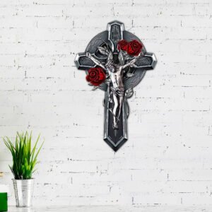 Jesus Hanging Metal Sign Rose Belief LNT127MS