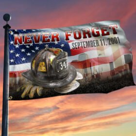 911 Grommet Flag 343 Firefighter Never Forget BNL128GF
