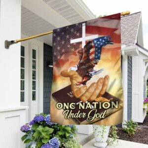 One Nation Under God Eagle Christian Cross Flag MLN161F