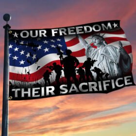Memorial Day Grommet Flag Our Freedom Their Sacrifice U.S. Veteran  TQN109GF