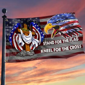 Patriotic Eagle Christian Cross American Grommet Flag MLN156GF