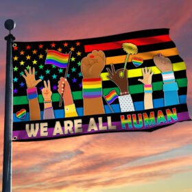LGBT Grommet Flag We Are All Human TQN138GF