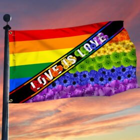 LGBT Pride Flowers Grommet Flag MLN116GF