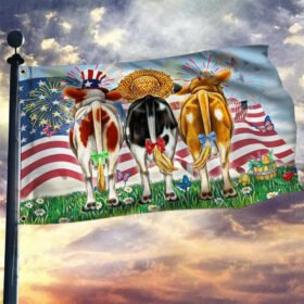 4th Of July Flag America Cow Grommet Flag Funny Shake LNT182GF