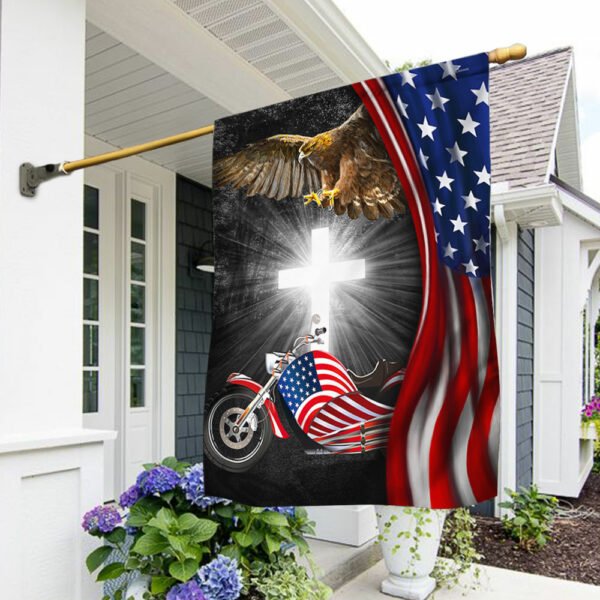 Motorcycle Biker Eagle American Flag MLN185F