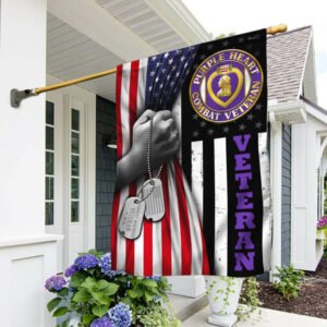 Purple Heart, U.S. Veteran American Flag TPT134F