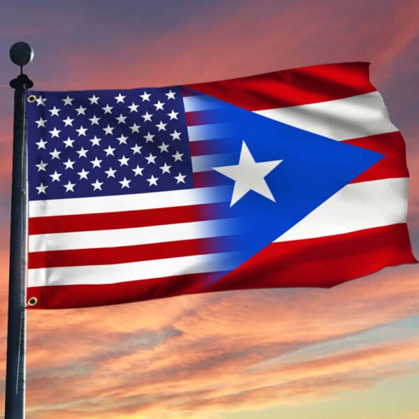 Puerto Rico And American Grommet Flag TQN123GFv3