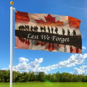 Lest We Forget Remembrance Day Canada Grommet Flag TQN111GFv1