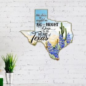 Texas Hanging Metal Sign Deep In The Heart Of Texas LNT126MS