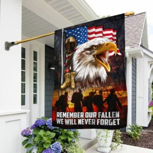 US Veterans. We Will Never Forget. Memorial American Flag TPT104F