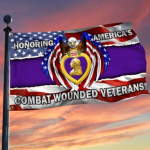 Purple Heart Flag Combat Wounded Veterans Grommet Flag TPT136GF