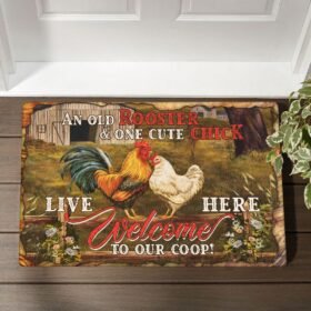 Farm Chicken Doormat Welcome To Our Coop LNT205DM