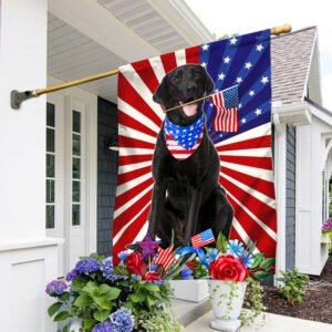 Black Labrador Retriever Dog Flag 4th Of July Independence Day TQN205Fv2