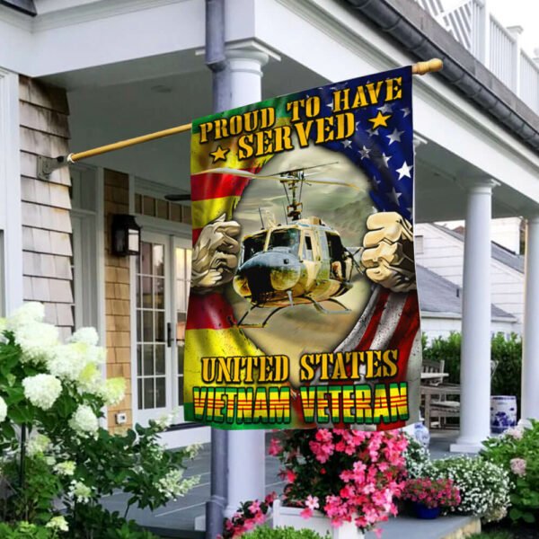 Huey Helicopter Vietnam Veteran Flag Proud To Have Served United States Vietnam Veteran Flag MLN273F