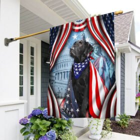 Happy 4th Of July. Black Labrador Retriever American Flag TPT186F