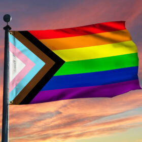 Pride Progress LGBT, Transgender Lesbian Gay Pride, LGBTQ Community Flag QNK840F