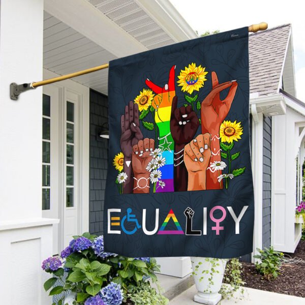 Equality Hands LGBT Human Rights Hippie Sunflowers Flag MLN307F