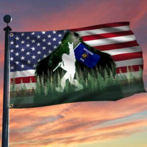 Bigfoot Sasquatch Wisconsin American Flag TPT110GFv3