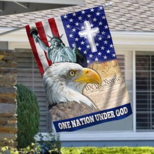 One Nation Under God, Christian Cross American Eagle Flag TPT165F