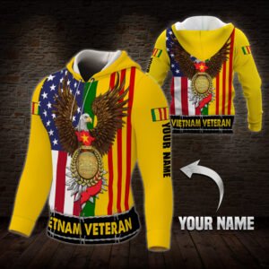 Personalized Vietnam Veteran 3D Zip Hooddie American Eagle BNN176ZHCT