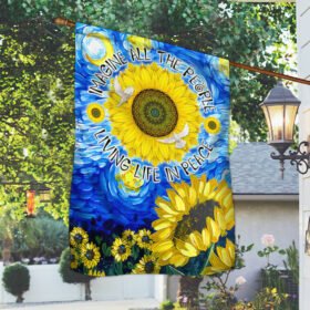 Hippie Sunflower Flag Imagine All People Living Life In Peace MLN306F