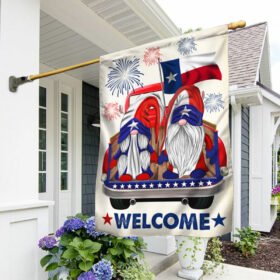Texas Gnomes 4th Of July Flag Independence Day Patriotism Welcome TQN231F