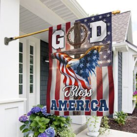 Jesus And Eagle Flag God Bless America BNN280Fv1