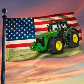 Farm Tractor Flag God Bless America LNT264F