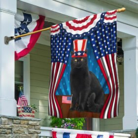 Patriotic Black Cat Flag 4th Of July TQN235Fv2