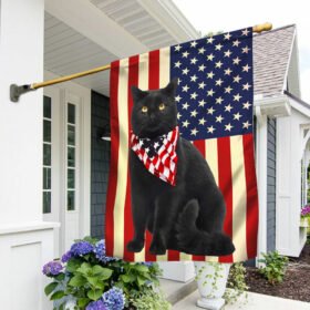 Black Cat American Flag 4th Of July Independence Day TQN255F