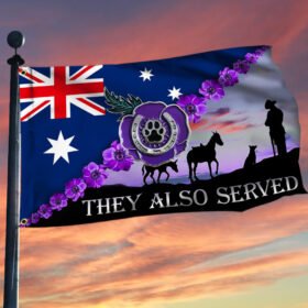 Purple Poppy Australian Grommet Flag They Also Served BNL418GFv1